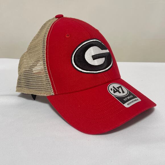 Georgia Bulldogs Collage Hat Mens Red Snapback Adjustable Trucker Cap '47 Brand - Picture 1 of 7